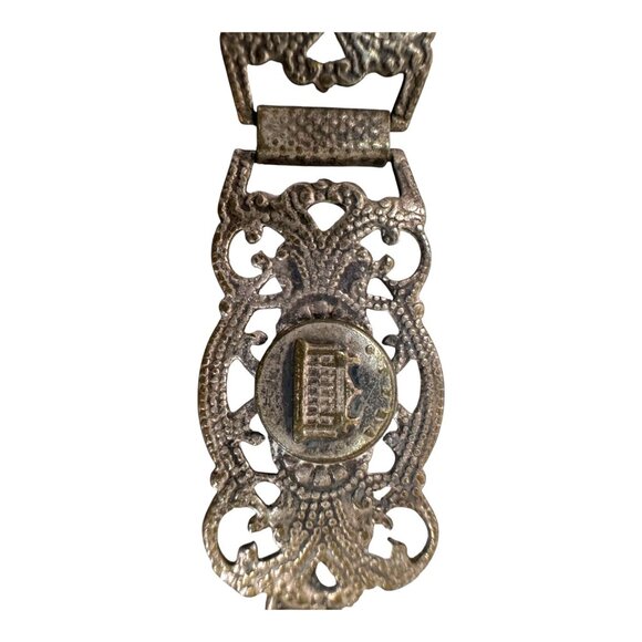 Vintage Paris Eiffel Tower Link Bracelet Landmarks Souvenir 7.5" Silver Filigree - Picture 9 of 12